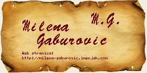 Milena Gaburović vizit kartica
